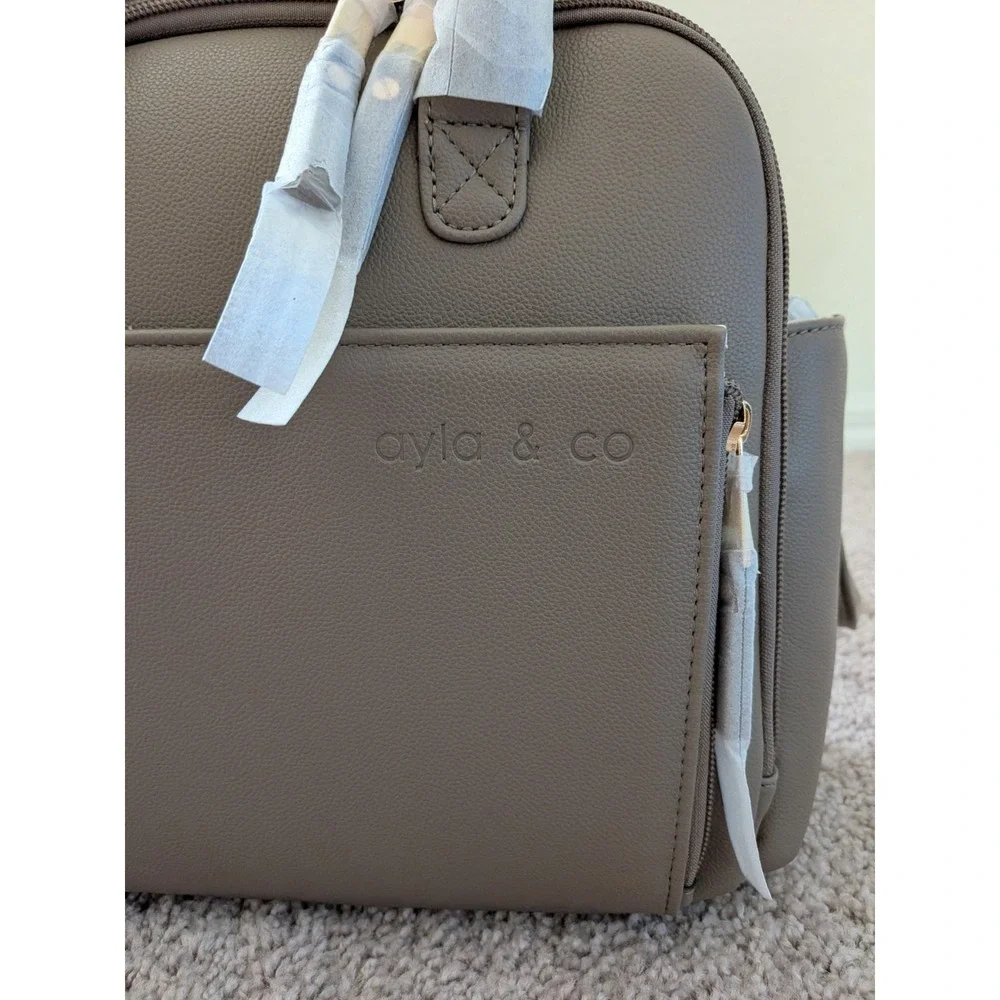 NEW Ayla & Co The Ayla Diaper Bag Pebble Backpack + Accessories Factory Seal